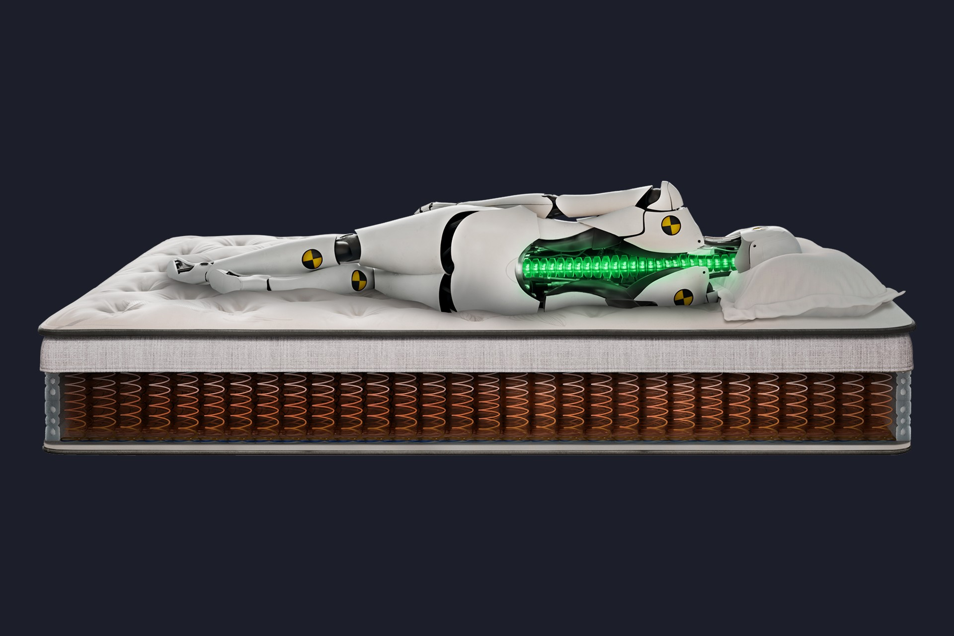 Sealy Posturepedic mattress, cutaway view with adaptive support